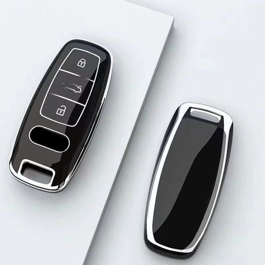 Soft TPU Car Remote Key Case Cover Shell Fob for Audi A3 A4 B9 A6 A7 4K A8 E-Tron Q5 Q8 C8 D5 SQ8 Key Protection Bag Accessories
